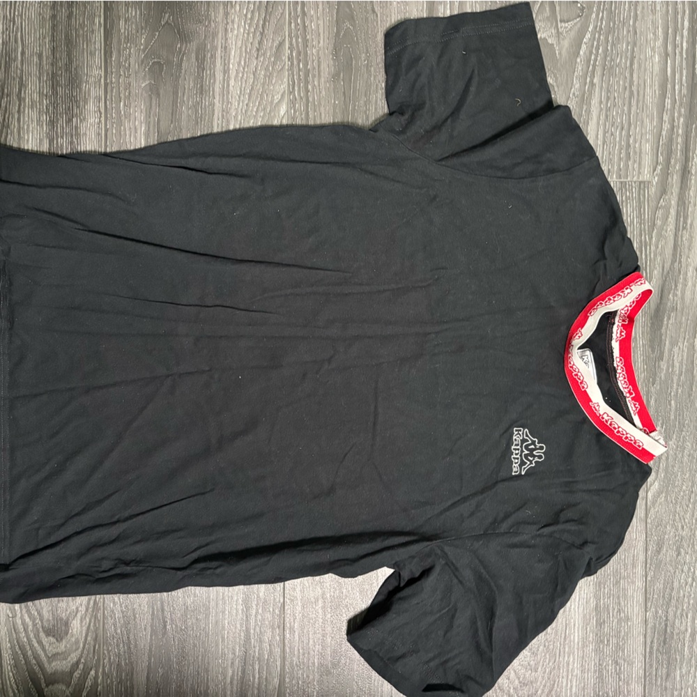 Kappa Black Short Sleeve Tee with Sporty Trim